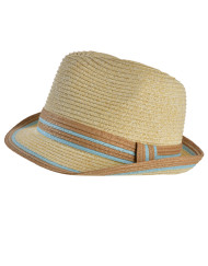 Ribbon Straw Fedora Hat