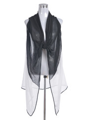 Black White Print Beach Vest