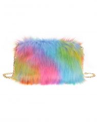 Rainbow Colour Fur Bag
