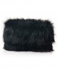 Plain Fur Folded Clutch Bag