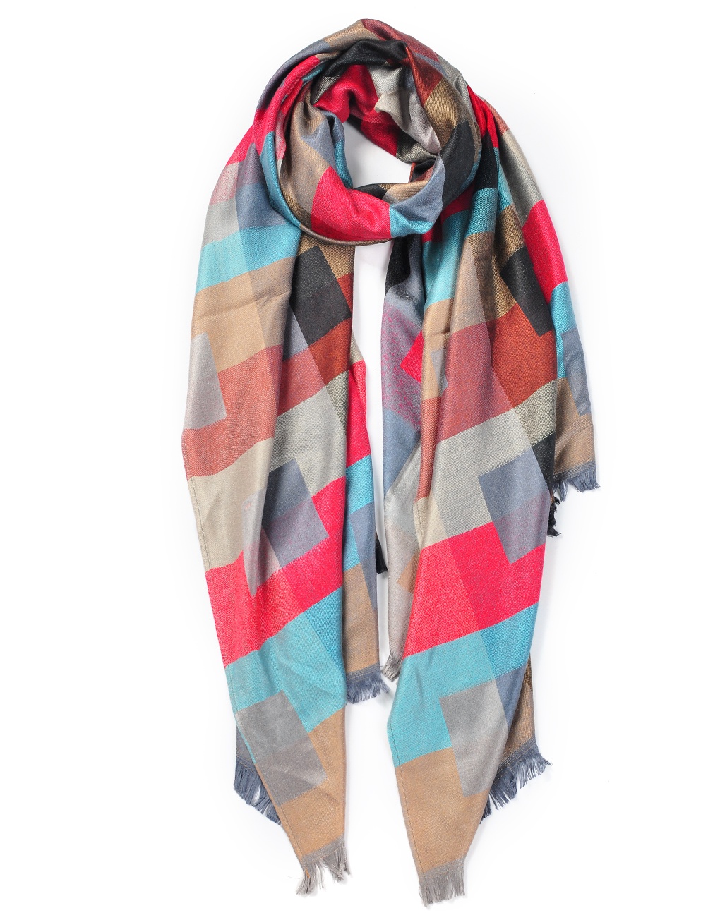 Cool Grids Patterned Printed Scarf - Luxe Wholesale