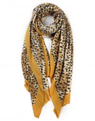 Small Leopard Print Cashmere Scarf