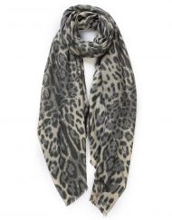 Plain Leopard Print Cashmere Scarf