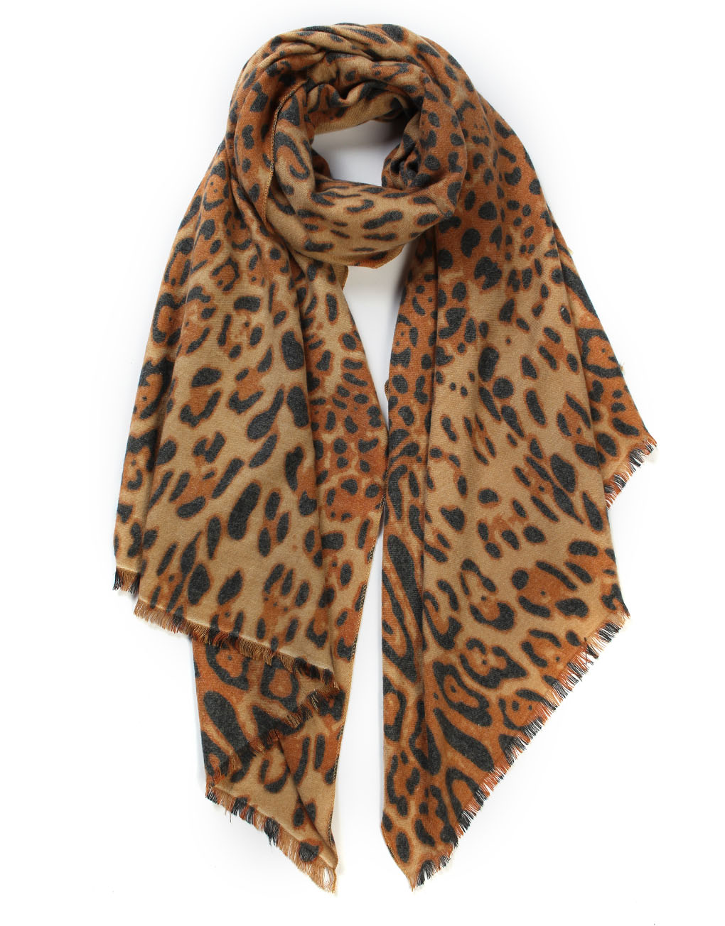 Plain Leopard Print Cashmere Scarf - Luxe Wholesale