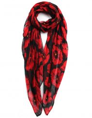 Big Red Poppy Print Scarf