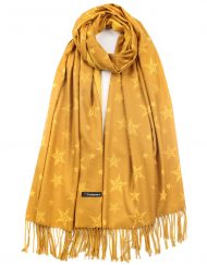 Star Print Tassel Hem Scarf
