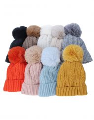 Soft Stitch Knitted Pompom Hat
