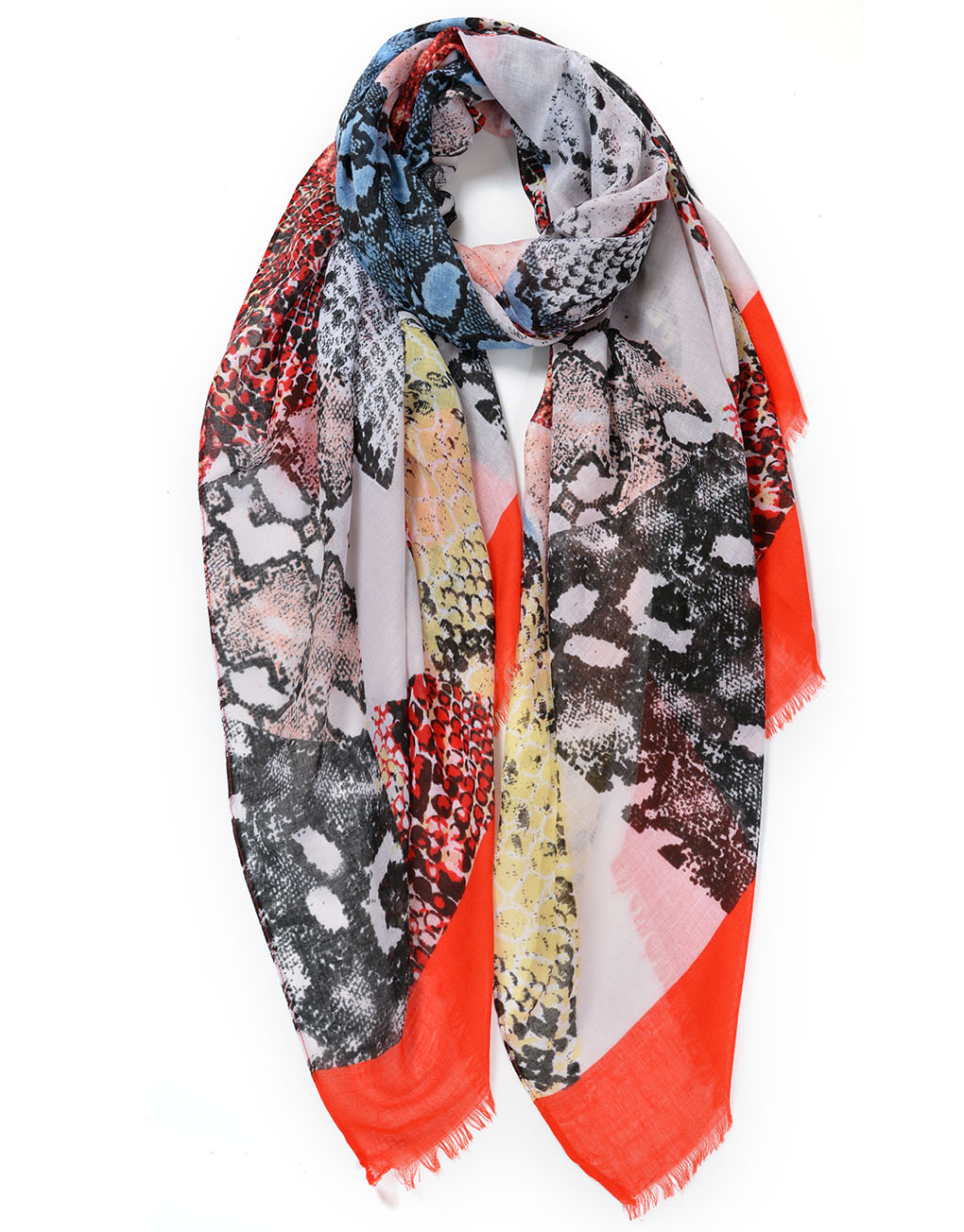 Geometric shaped Snakeskin Print Scarf Luxe Wholesale