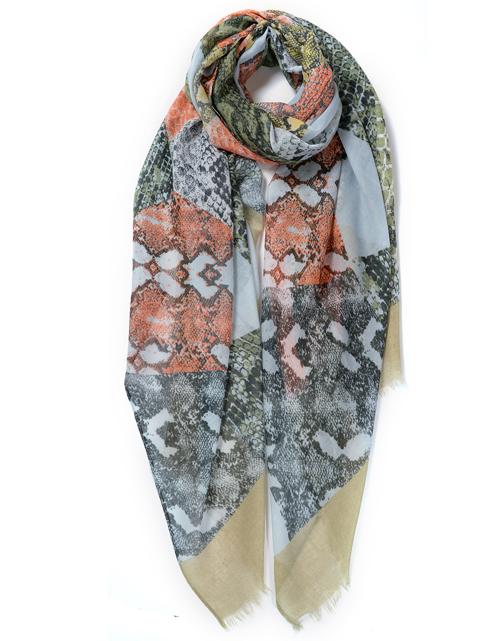 Geometric shaped Snakeskin Print Scarf Luxe Wholesale
