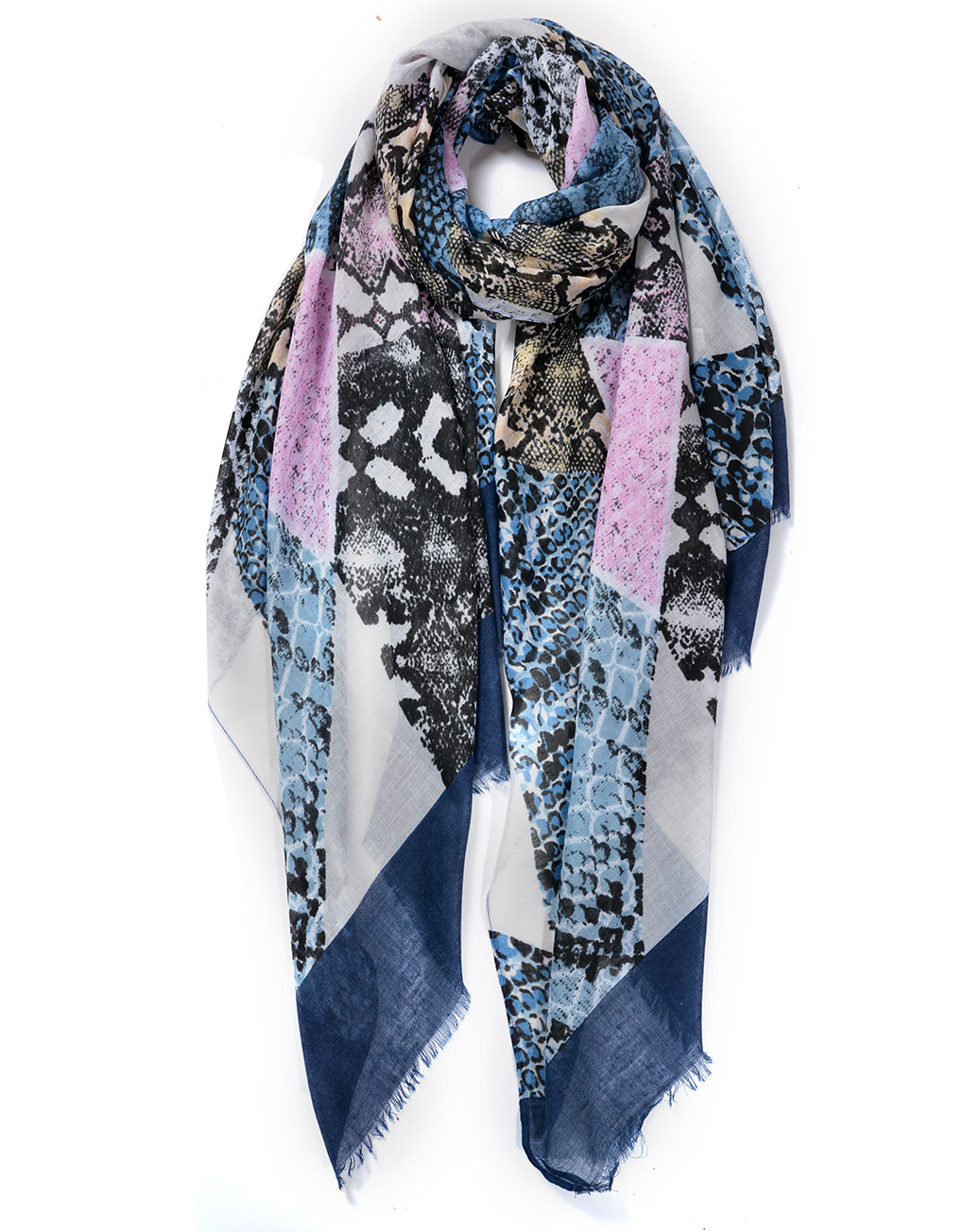 Geometric shaped Snakeskin Print Scarf Luxe Wholesale