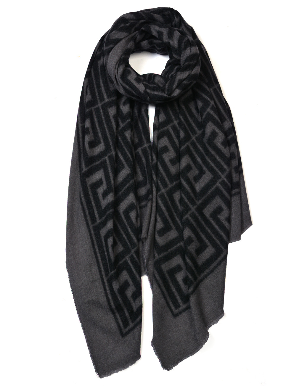 Maze Grid Print Winter Scarf Luxe Wholesale